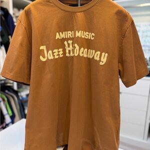 AMIRI Tan Crew Neck T-Shirt